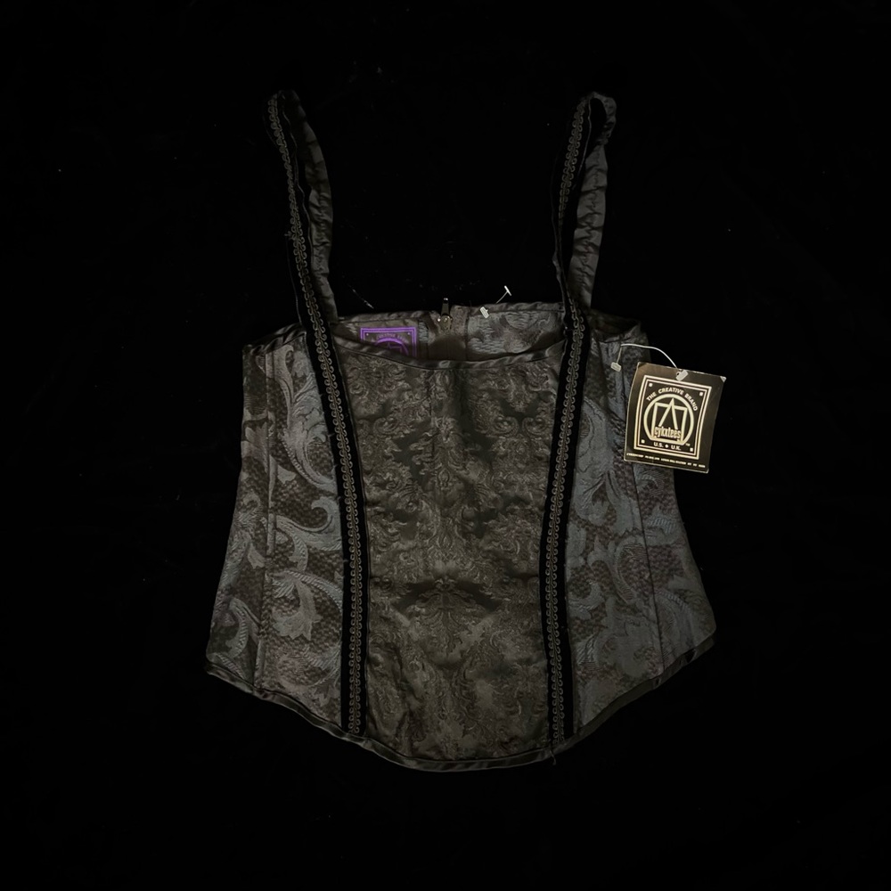 vintage rare cykxtees gothic brocade underbust corset vest